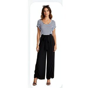 Just Be black & white adorable jumpsuit Size1X NWT (A54)